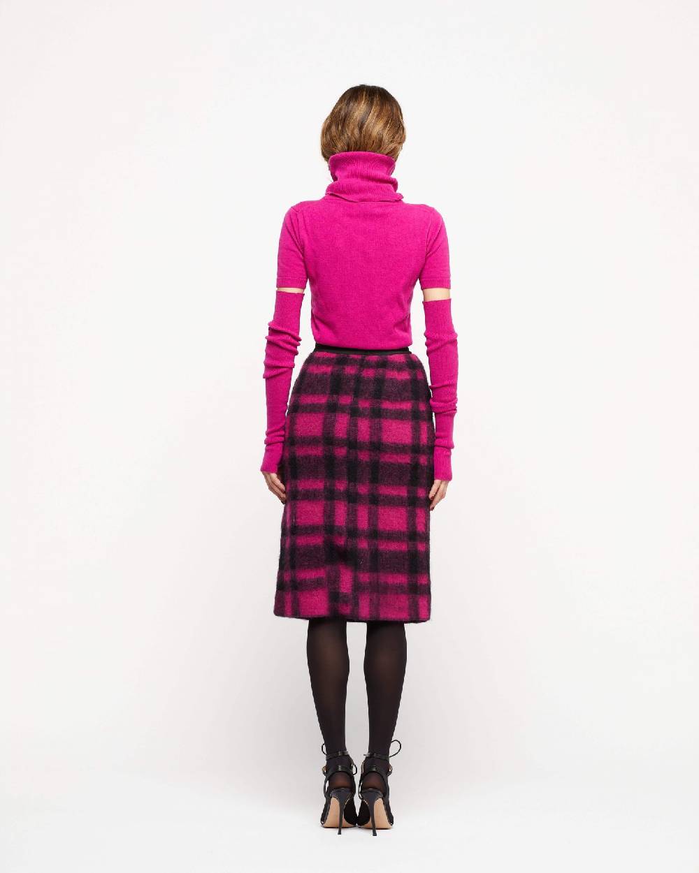 Le Twins Gonna Vilma – Quadri Fucsia e Nero Vendita Calda