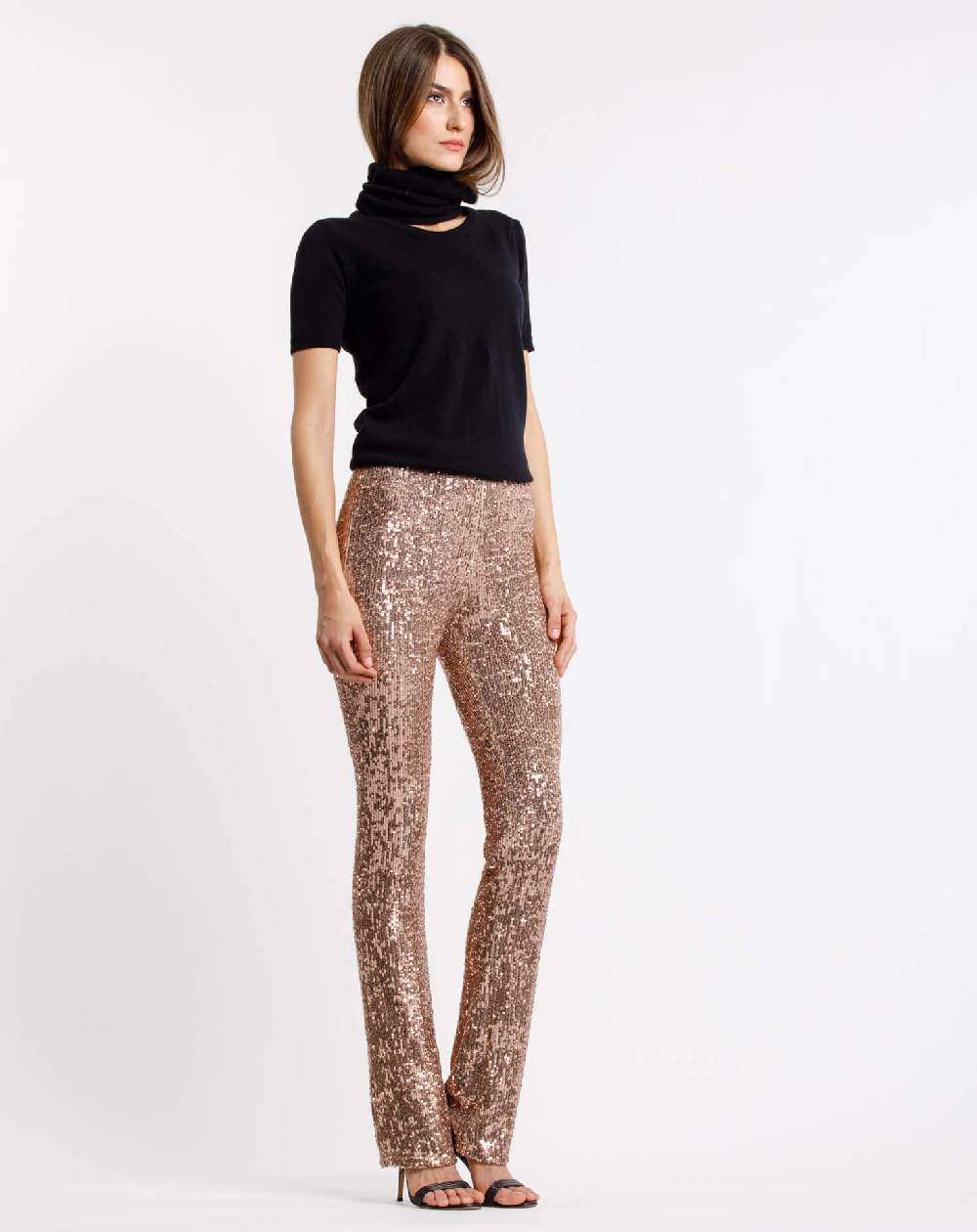 Le Twins Pantalone Raffaella – Paillettes Oro Italia