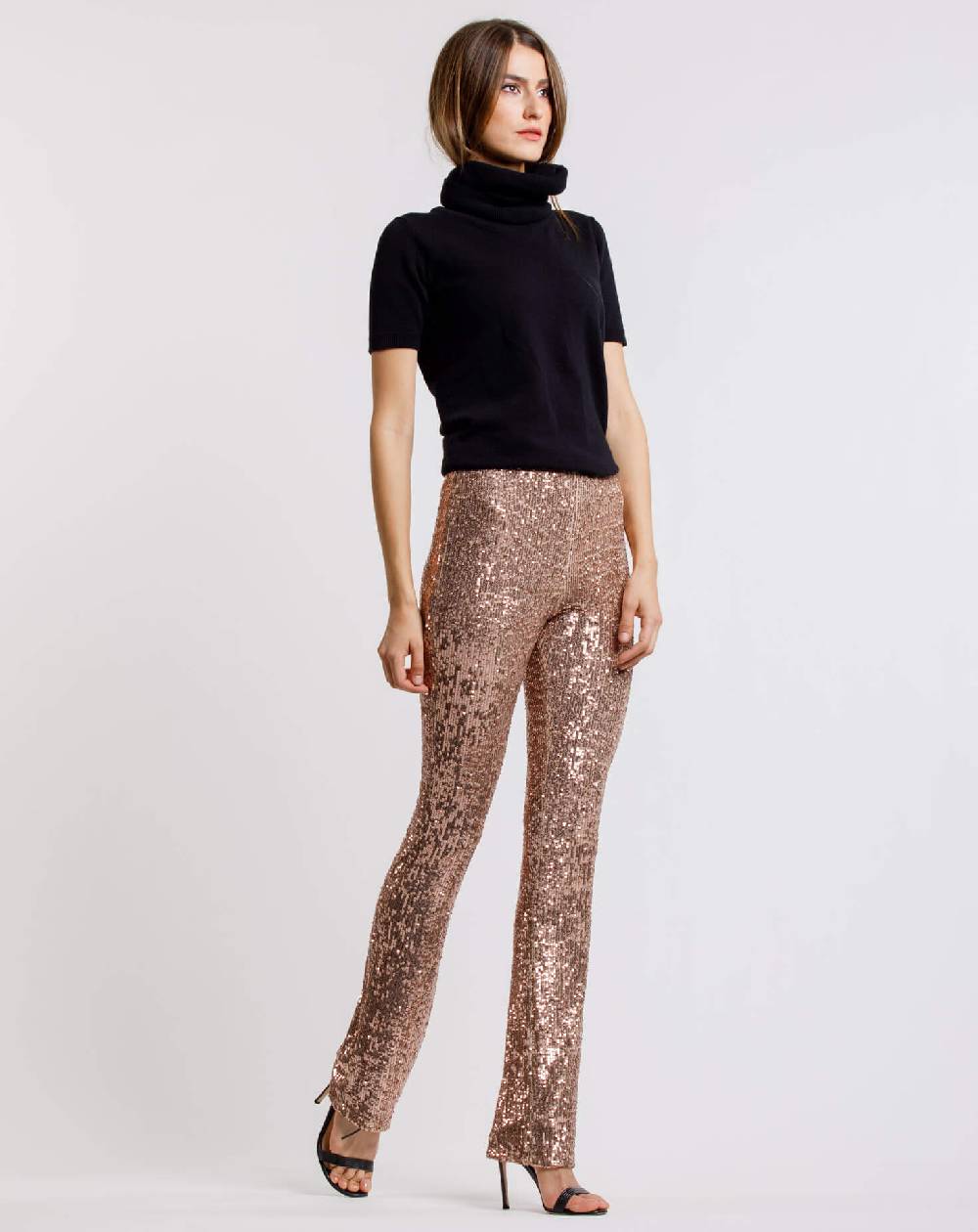 Le Twins Pantalone Raffaella – Paillettes Oro Italia