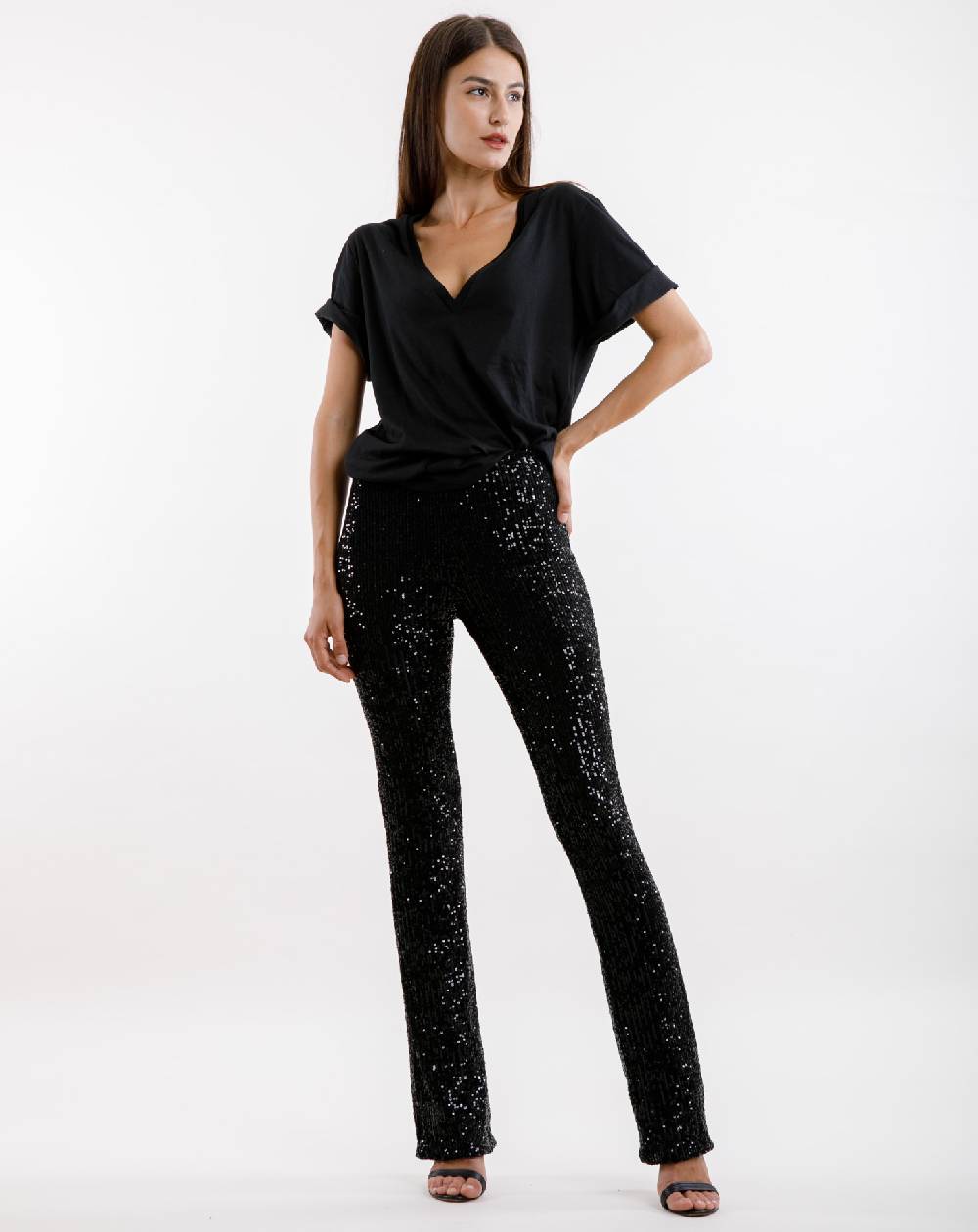 Le Twins Pantalone Raffaella – Paillettes Nero Novità