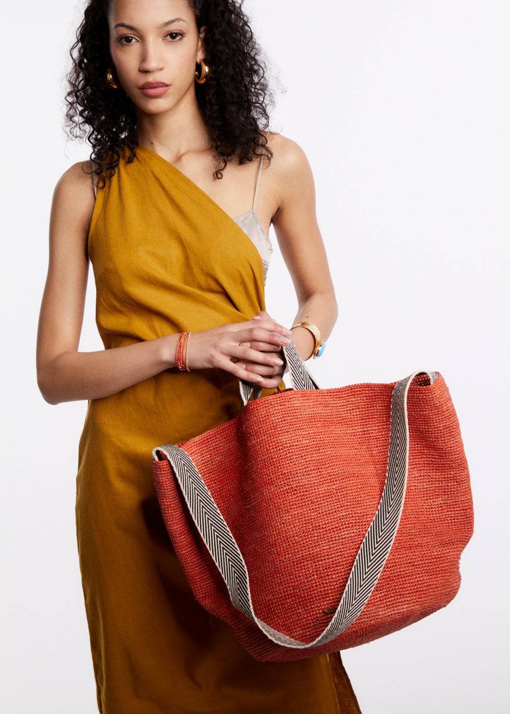 Nalí DEVON SHOPPER BAG IN RAFFIA + COLORS Italy