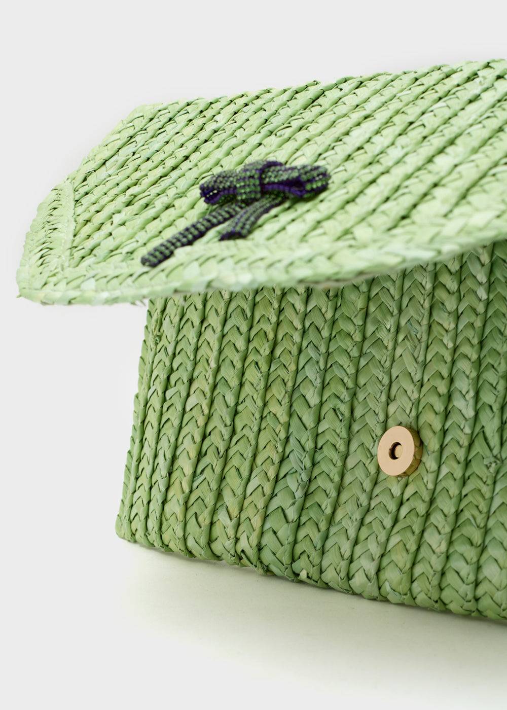 Nalí SAMI CLUTCH IN STRAW+ BOW + COLORS Vendita