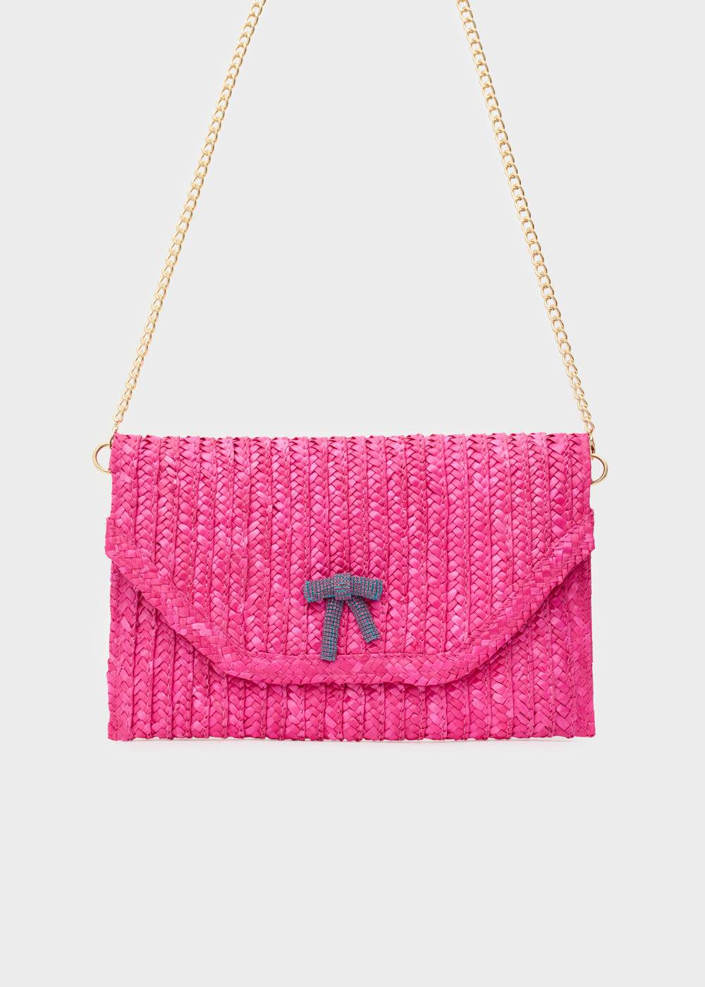 Nalí SAMI CLUTCH IN STRAW+ BOW + COLORS Vendita