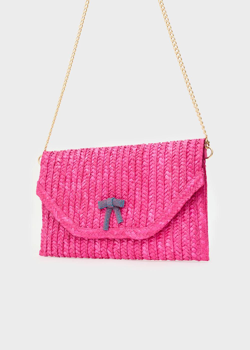Nalí SAMI CLUTCH IN STRAW+ BOW + COLORS Vendita