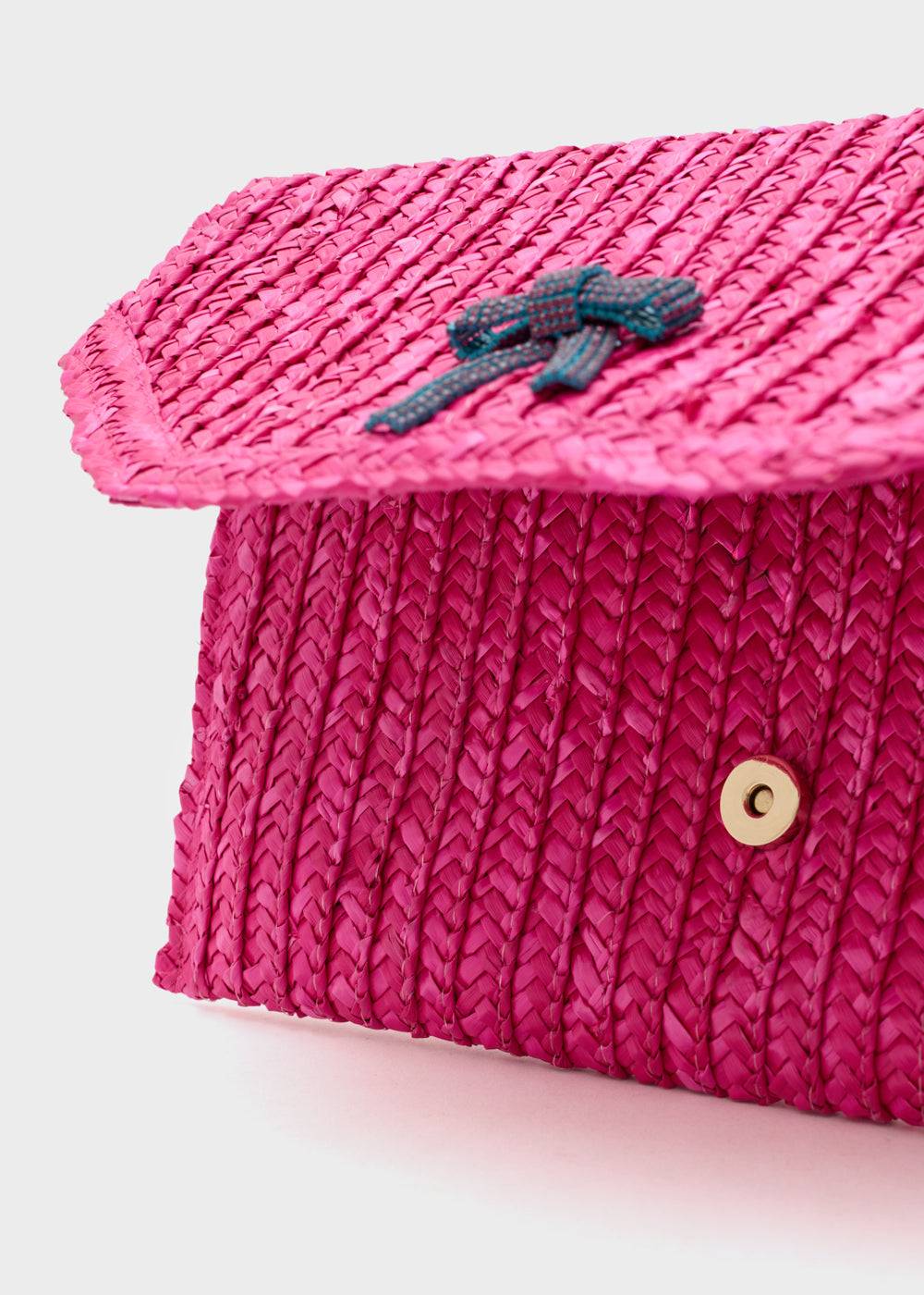 Nalí SAMI CLUTCH IN STRAW+ BOW + COLORS Vendita