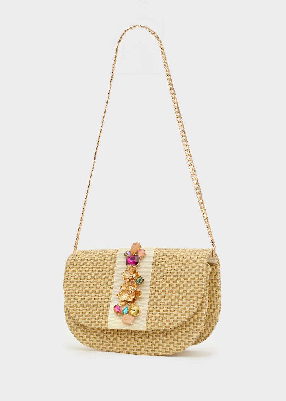 Nalí CARLA CLUTCH W/ FLOWER CLOSURE + COLORS Spedizione Gratuita