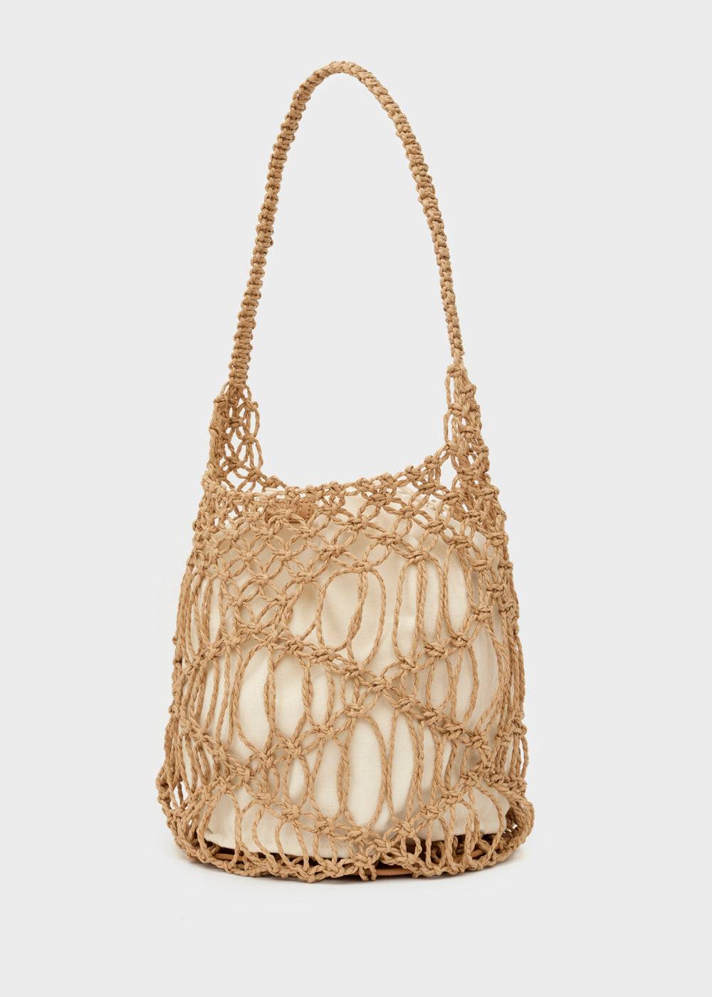Nalí SYLVIA BUCKET BAG IN RAFFIA + COLORS Qualità Garantita
