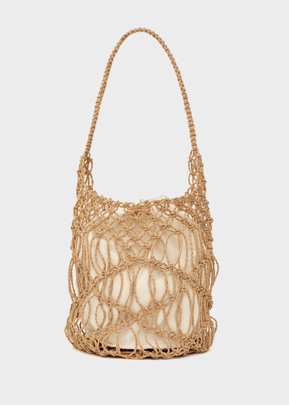 Nalí SYLVIA BUCKET BAG IN RAFFIA + COLORS Qualità Garantita
