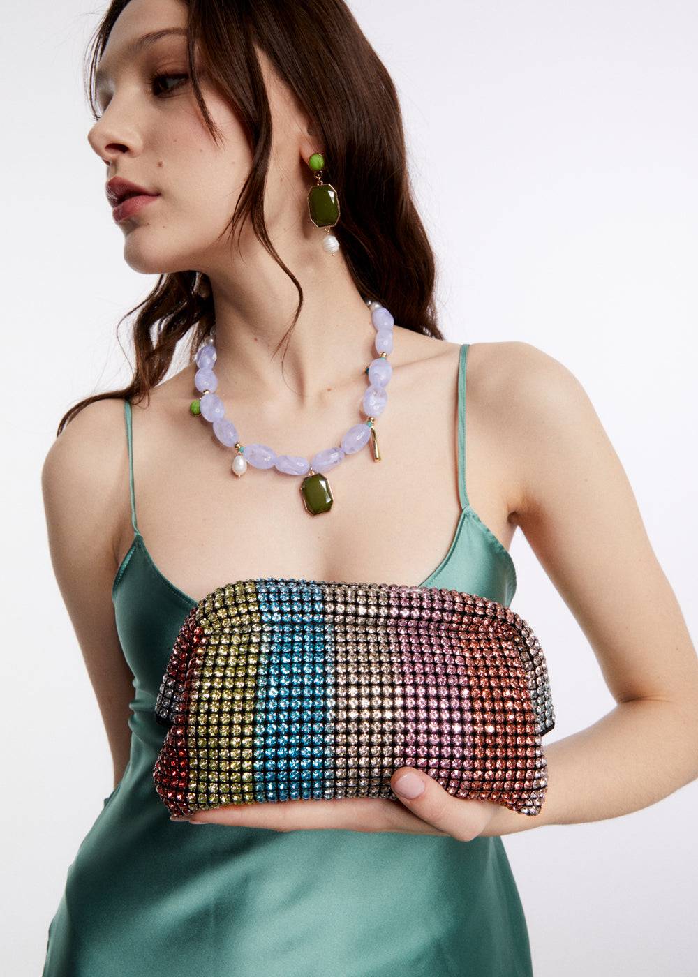Nalí SPARK STRIPE POCHETTE W/ MULTI STONES + COLORS Shopping Online