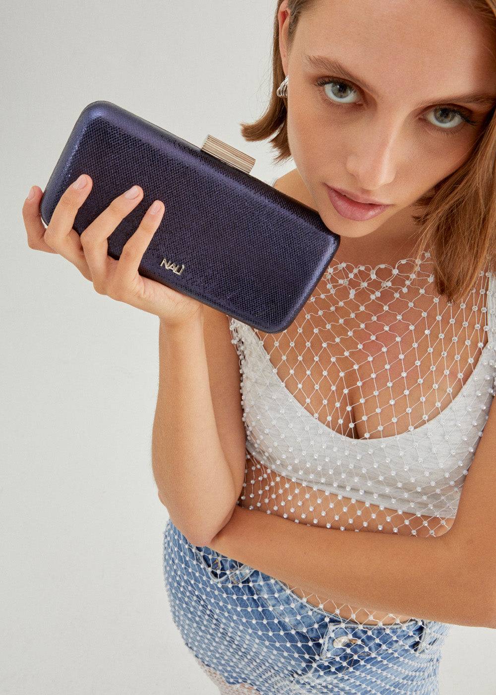 Nalí NADINE CLUTCH IN METALLIC + COLORS In Vendita