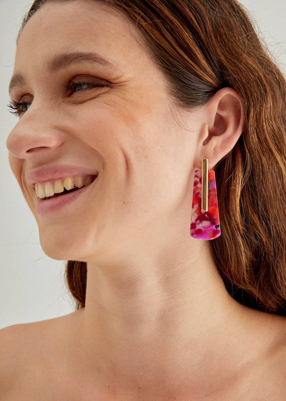 Nalí DIANA EARRINGS IN RESIN + COLORS Vendita Economica