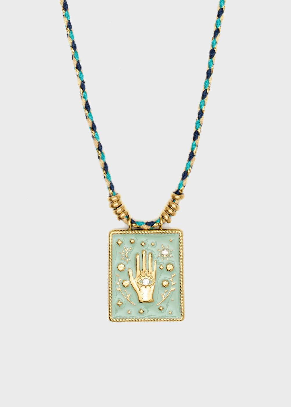 Nalí HAND NECKLACE W/ CORD + PENDANT + COLORS Saldi Di Fabbrica