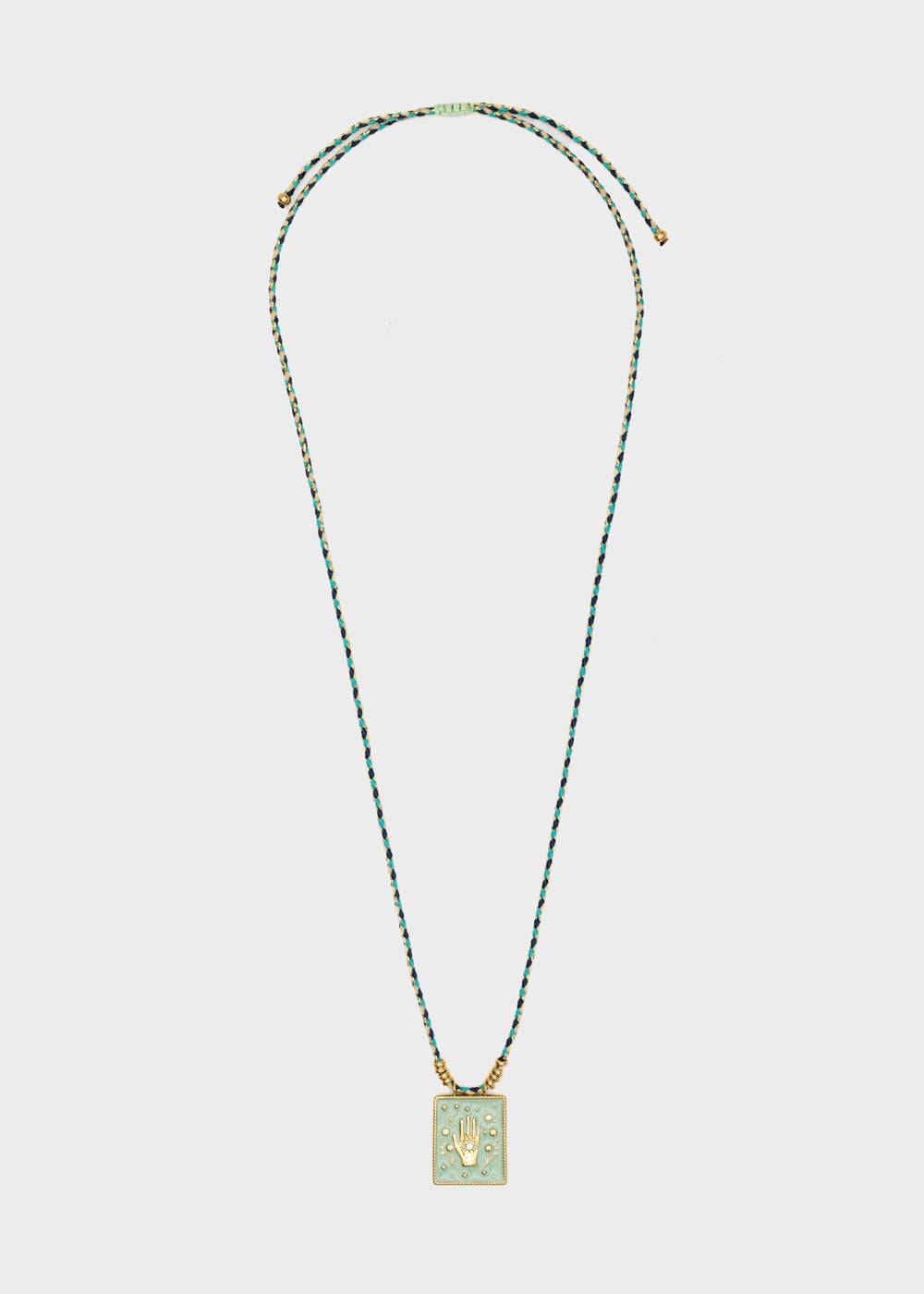 Nalí HAND NECKLACE W/ CORD + PENDANT + COLORS Saldi Di Fabbrica