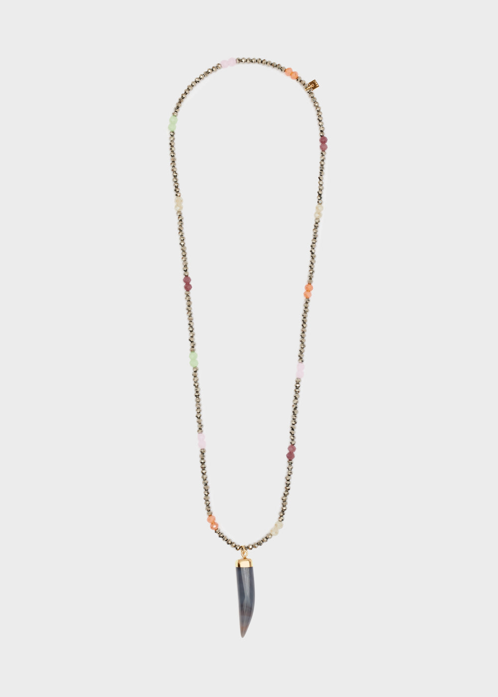 Nalí HORN NECKLACE W/ GOLD BEADS + COLORS Vendite Flash