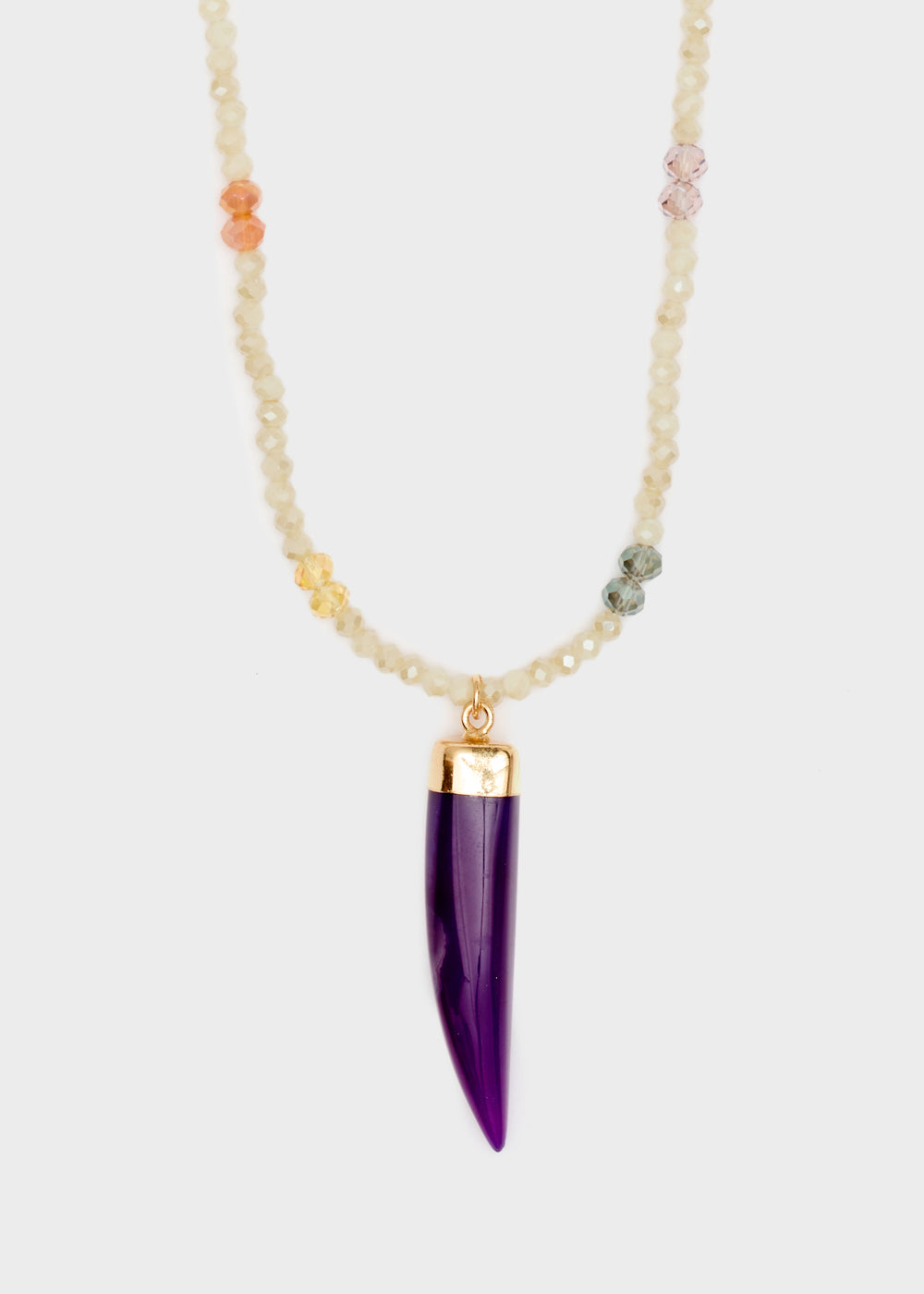 Nalí HORN NECKLACE W/ GOLD BEADS + COLORS Vendite Flash