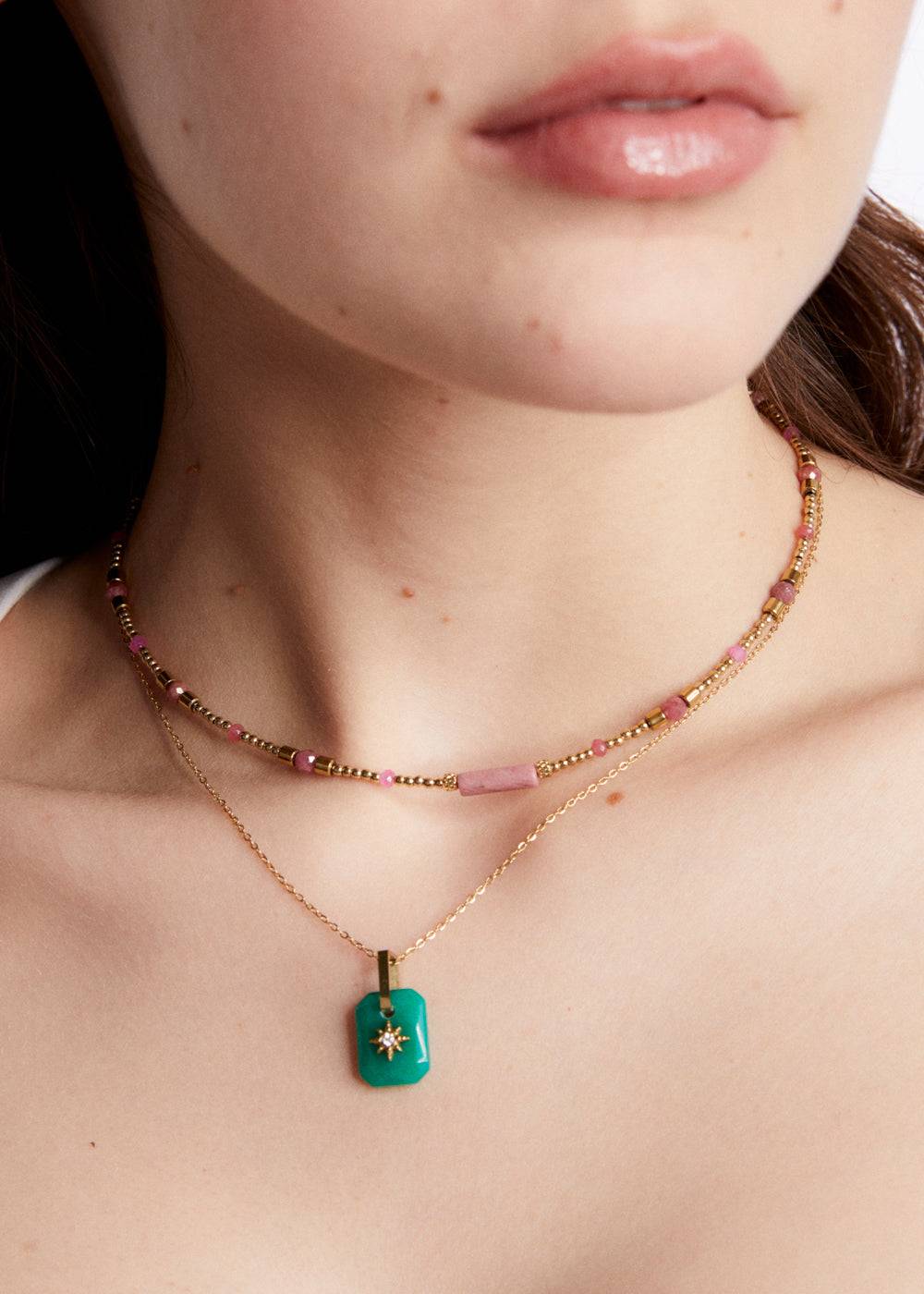 Nalí JOSY S.STEEL NECKLACE W/STONES + COLORS In Saldo