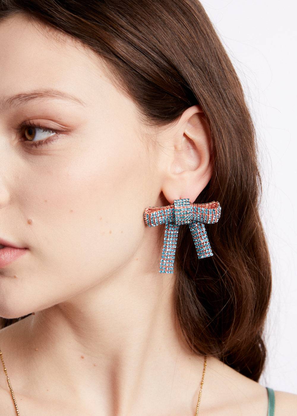 Nalí BOWS EARRINGS W STONES + COLORS Nuova
