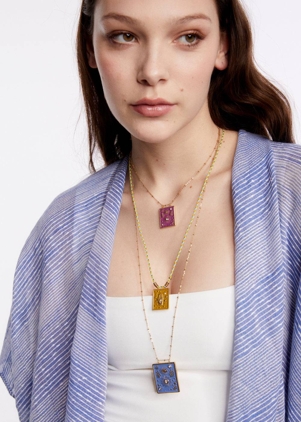 Nalí S.STEEL SOLE SMALL NECKLACE GOLD + COLORS 2025