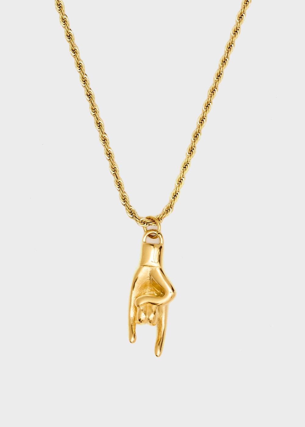 Nalí NECKLACE W/ HAND PENDANT 14KT G.P Vendita