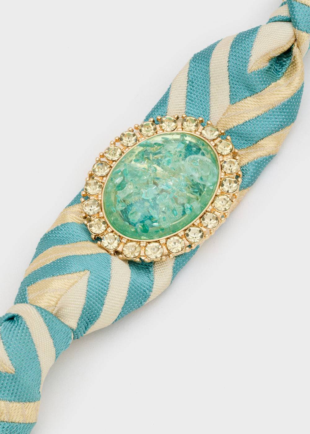 Nalí FABRIC L.BLUE BRACELET W/ OVAL STONE Soddisfazione Garantita