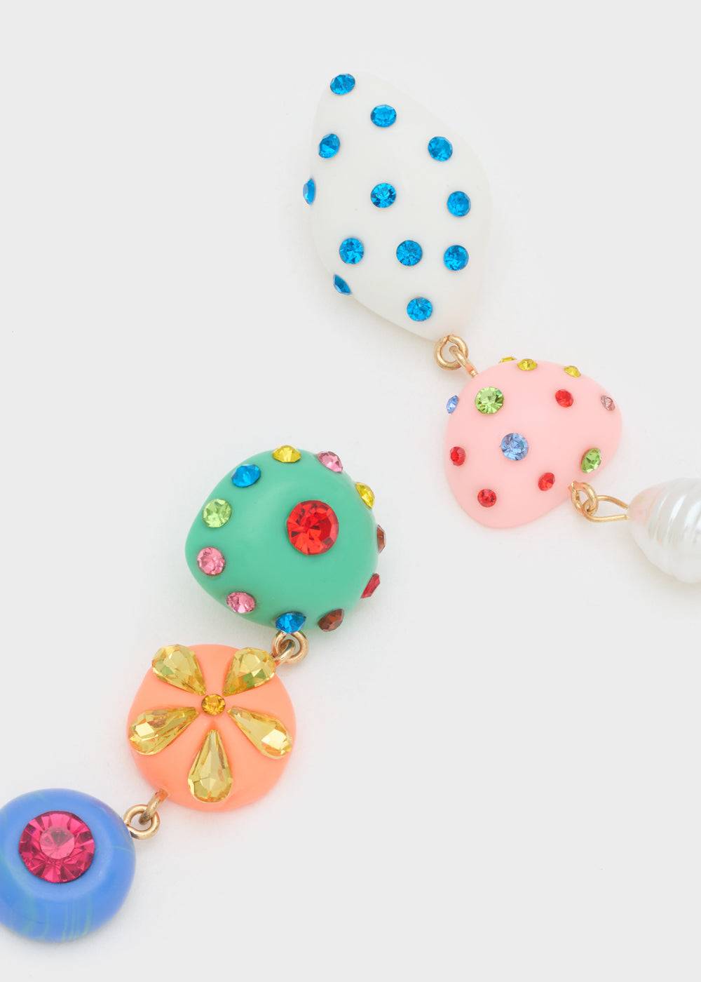 Nalí LONG EARRINGS IN MULTICOLOR RESIN Qualità Garantita