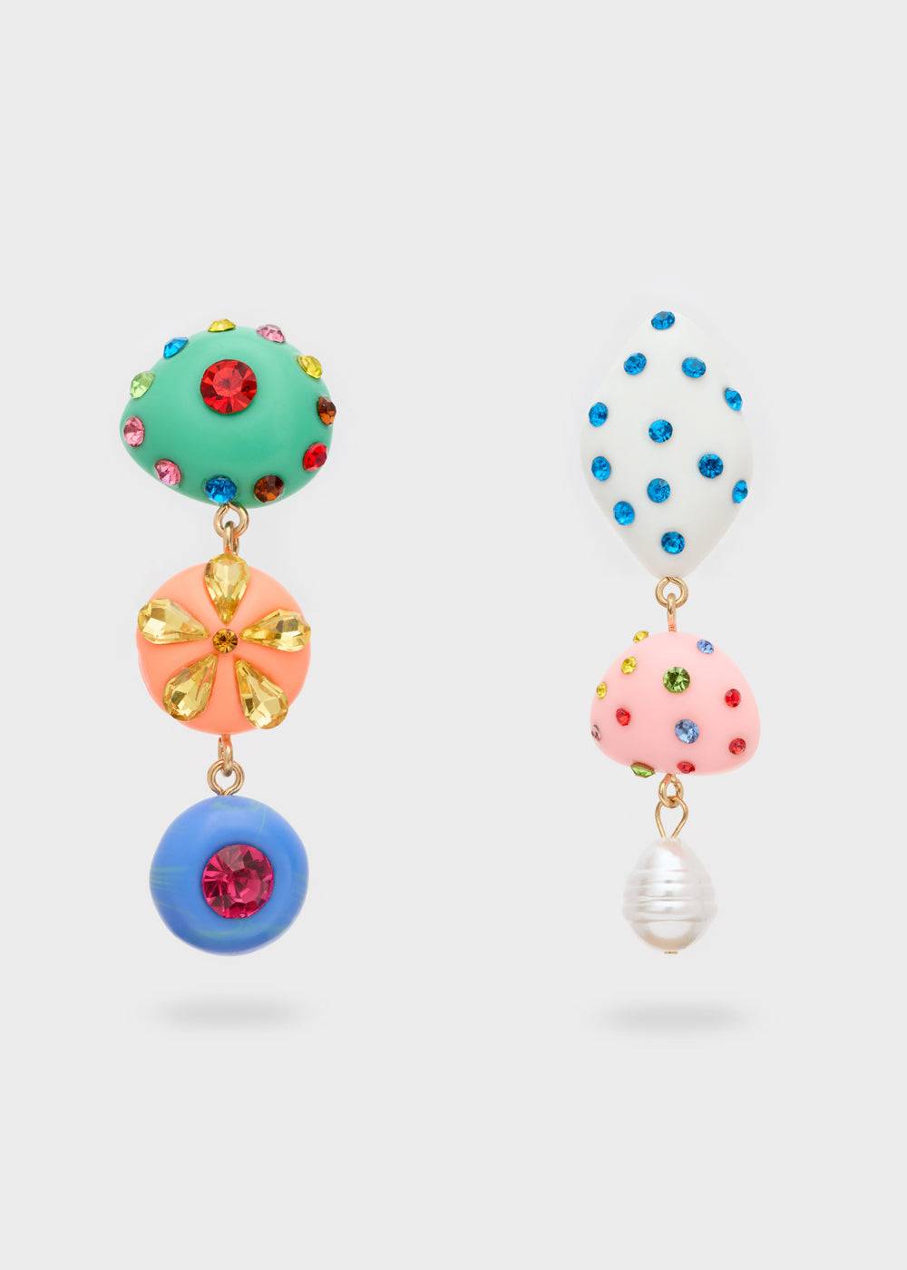 Nalí LONG EARRINGS IN MULTICOLOR RESIN Qualità Garantita