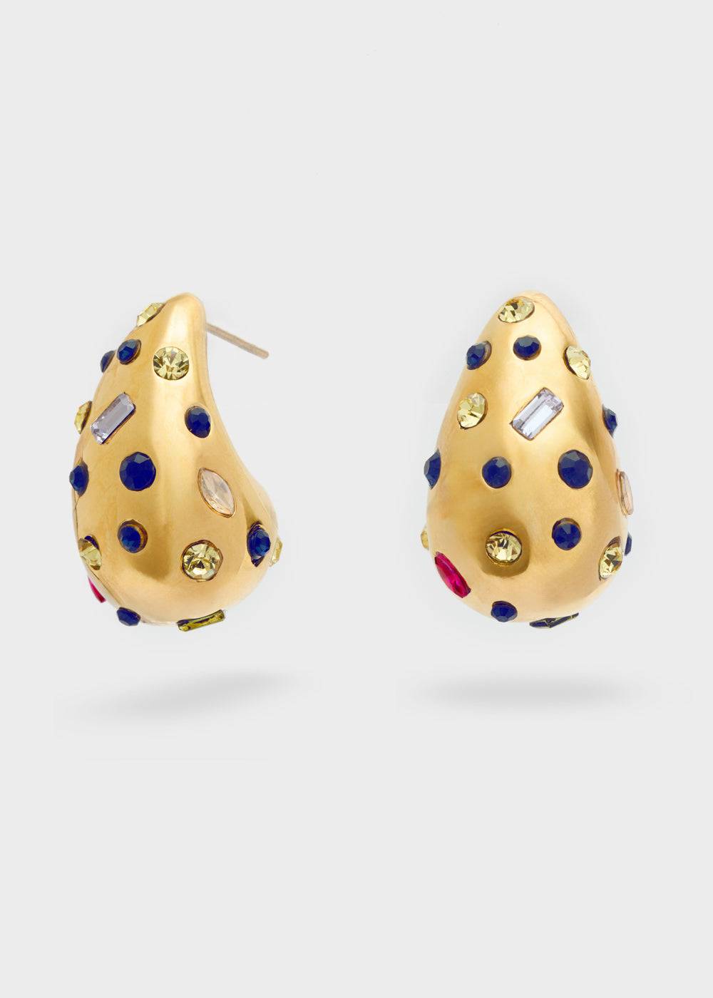 Nalí LEXY EARRINGS W/ CLEAR STONES 14KT G.P. + COLORS Offerte stagionali