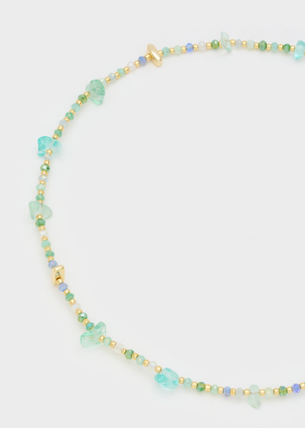 Nalí NECKLACE W/ GREEN+GOLD STONES Economico