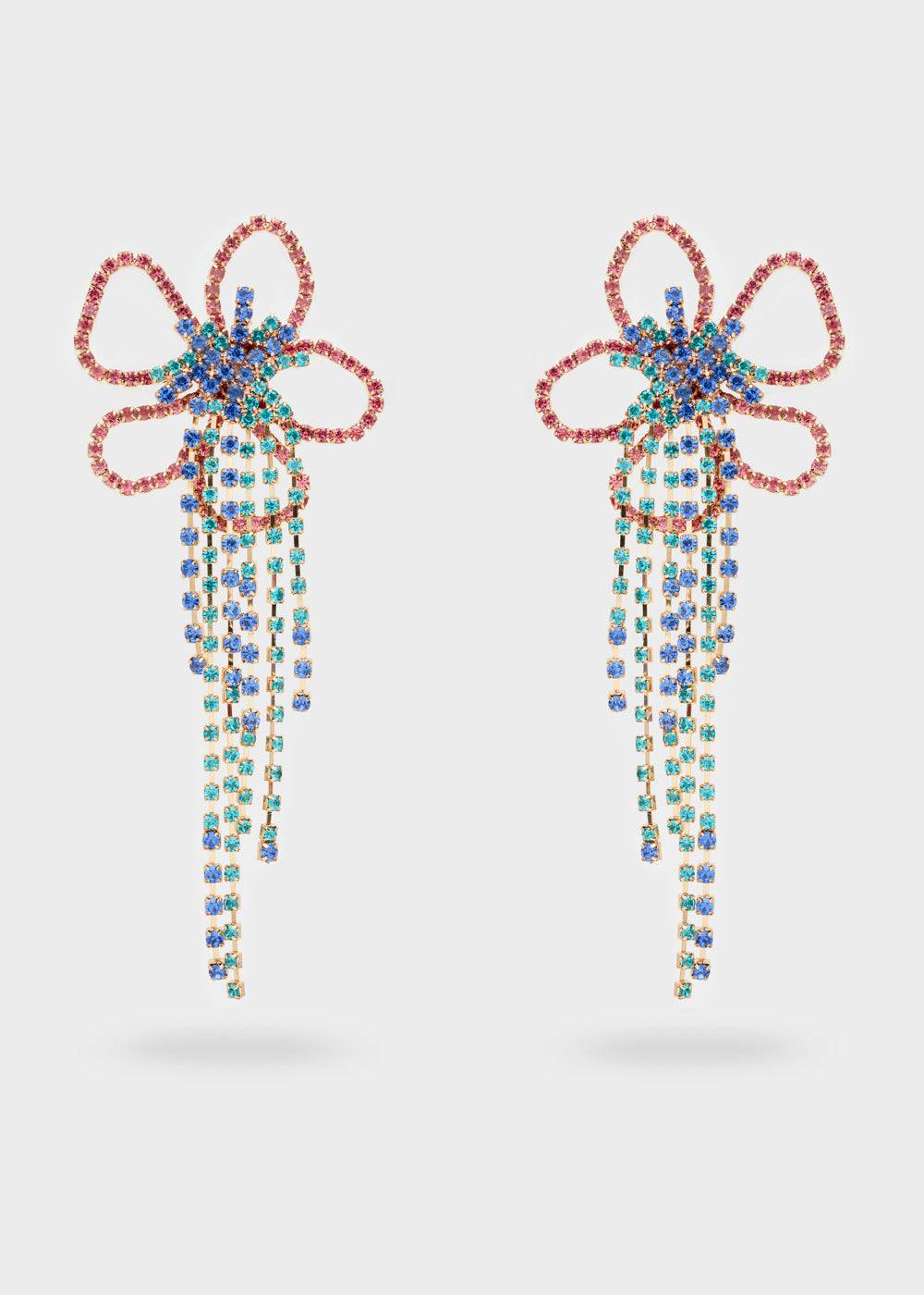 Nalí OVERSIZE FLOWER EARRINGS W/ MULTI STONES Saldi