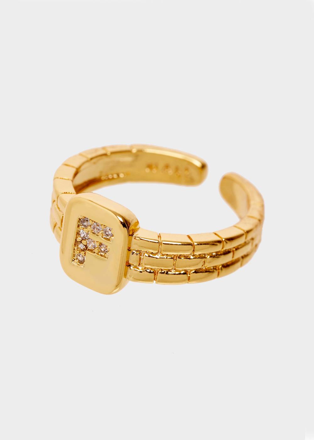Nalí THIN RING WITH F LETTER IN ZIRCONS Vendita