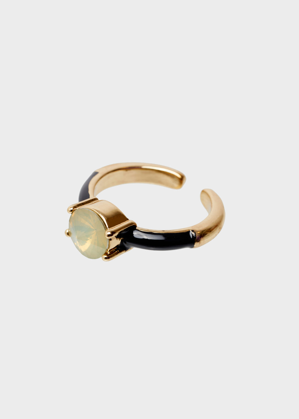 Nalí GLORIA ADJUSTABLE BLACK RING W/ STONE Promozione