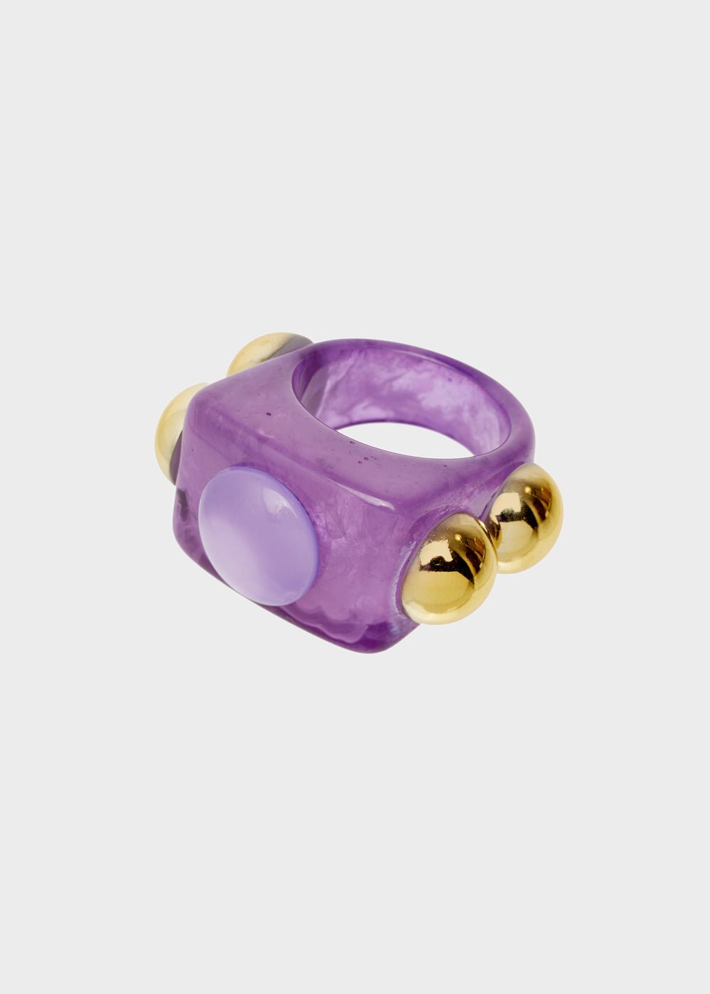 Nalí LEANDRA RING W/ PURPLE RESIN SPHERES Prezzo Ridotto
