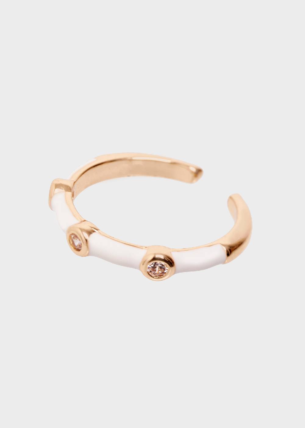 Nalí DEVON ENAMEL RING WHITE WITH ZIRCONS Convenienza