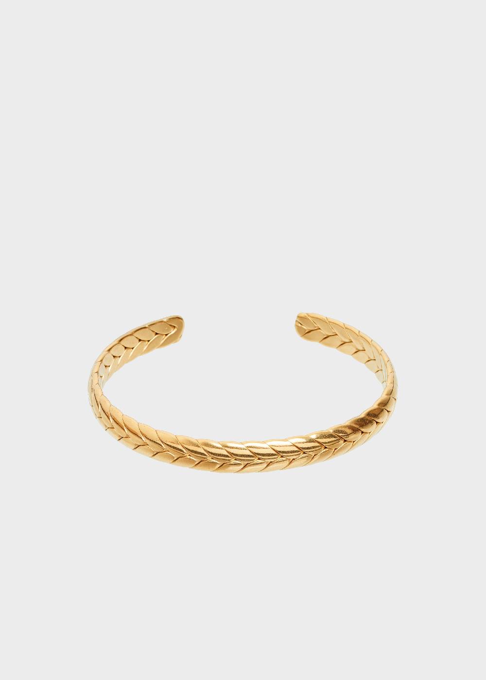 Nalí STAIN. STEEL SID LEAF RIGID BRACELET IN GOLD Presa