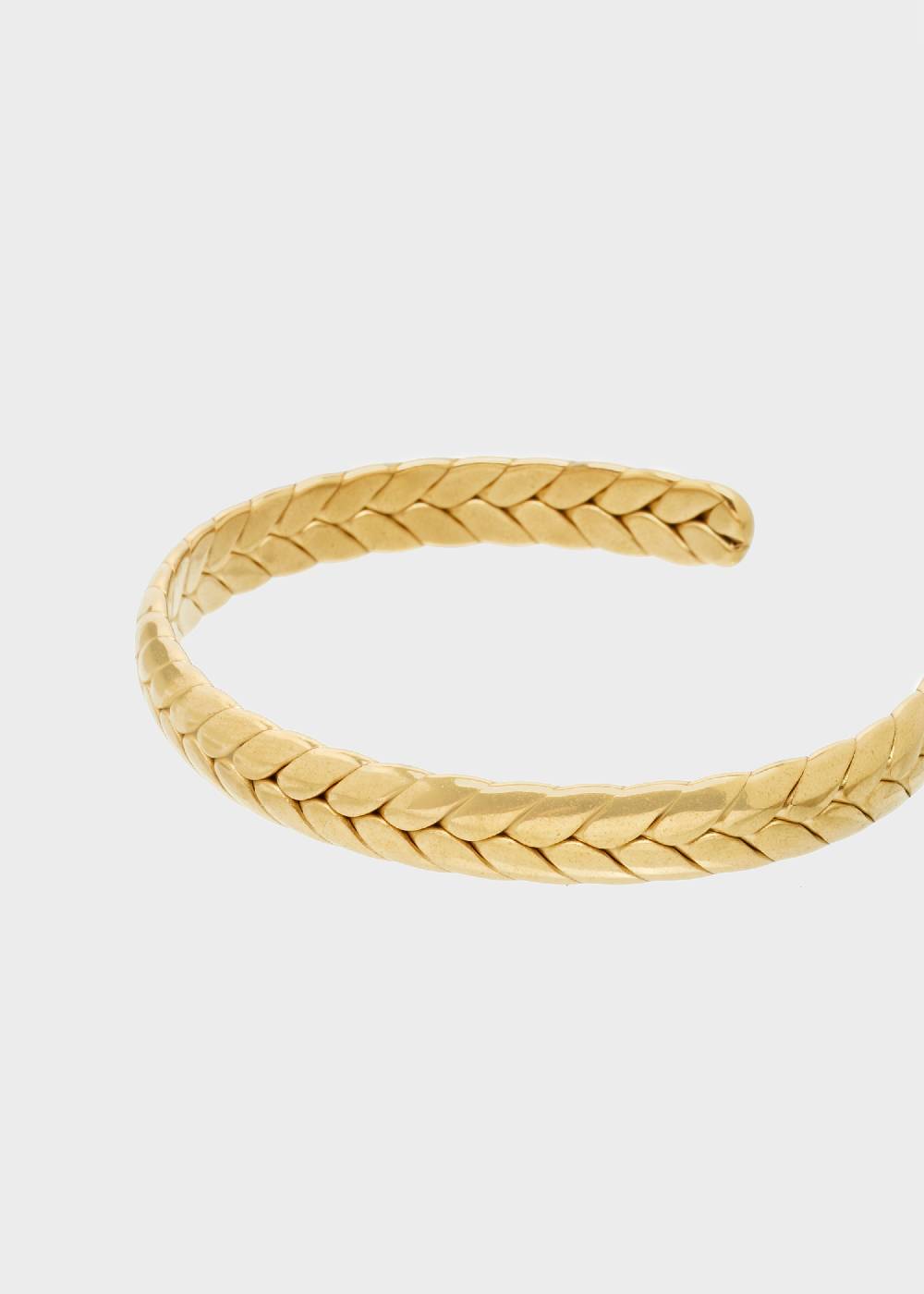 Nalí STAIN. STEEL SID LEAF RIGID BRACELET IN GOLD Presa