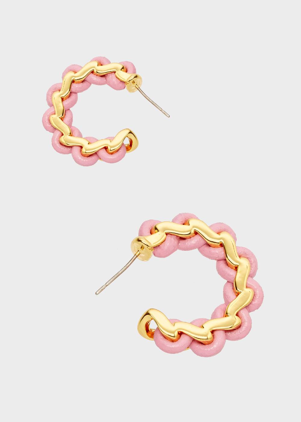 Nalí AREA HOOP EARRINGS GOLD AND PINK Economico