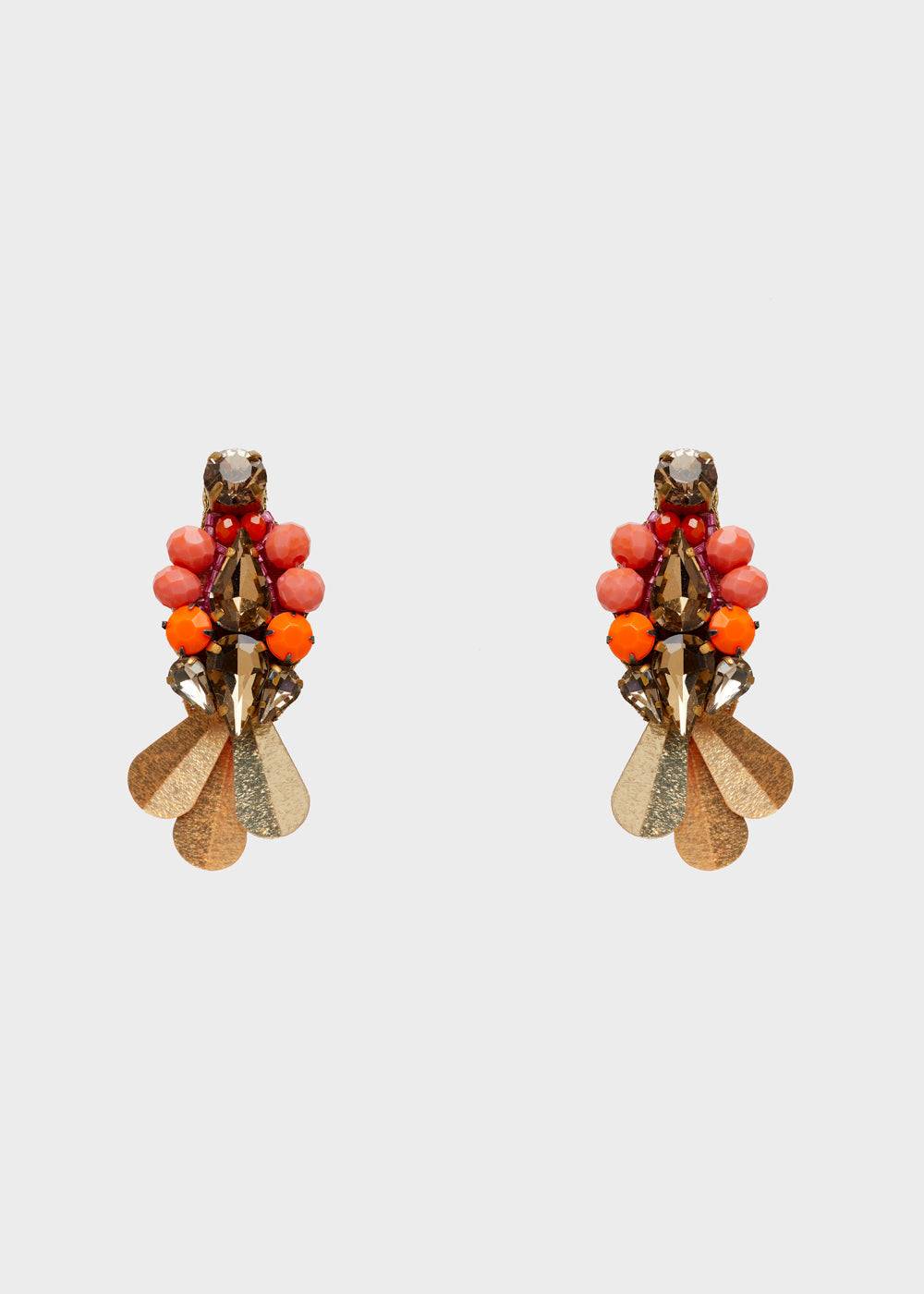 Nalí ALLY LONG EARRINGS WITH ORANGE PAILLETTES Saldi