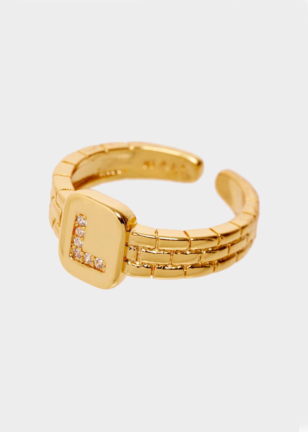 Nalí THIN RING WITH L LETTER IN ZIRCONS Offerte