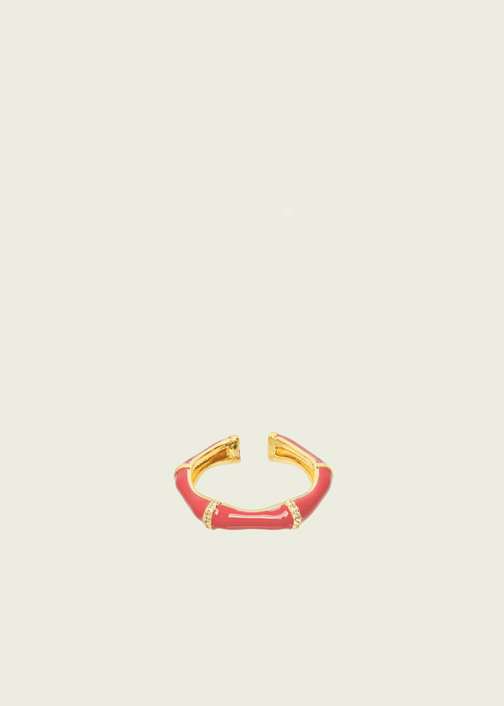 Nalí MERY ENAMEL RING FUSHIA WITH CRYSTALS Hotsell