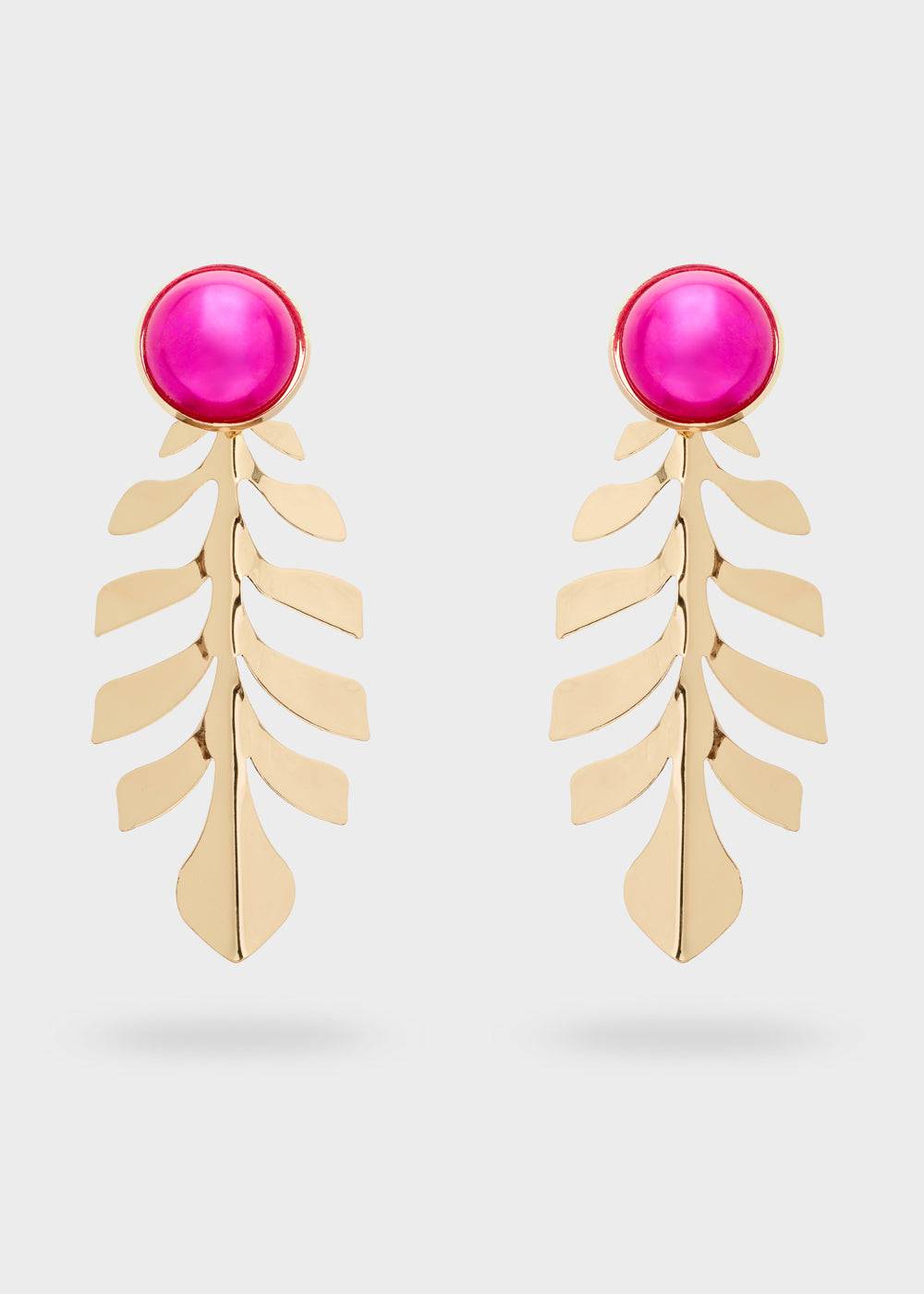 Nalí SANTORINI LONG EARRINGS W/ PEARL + COLORS Italia