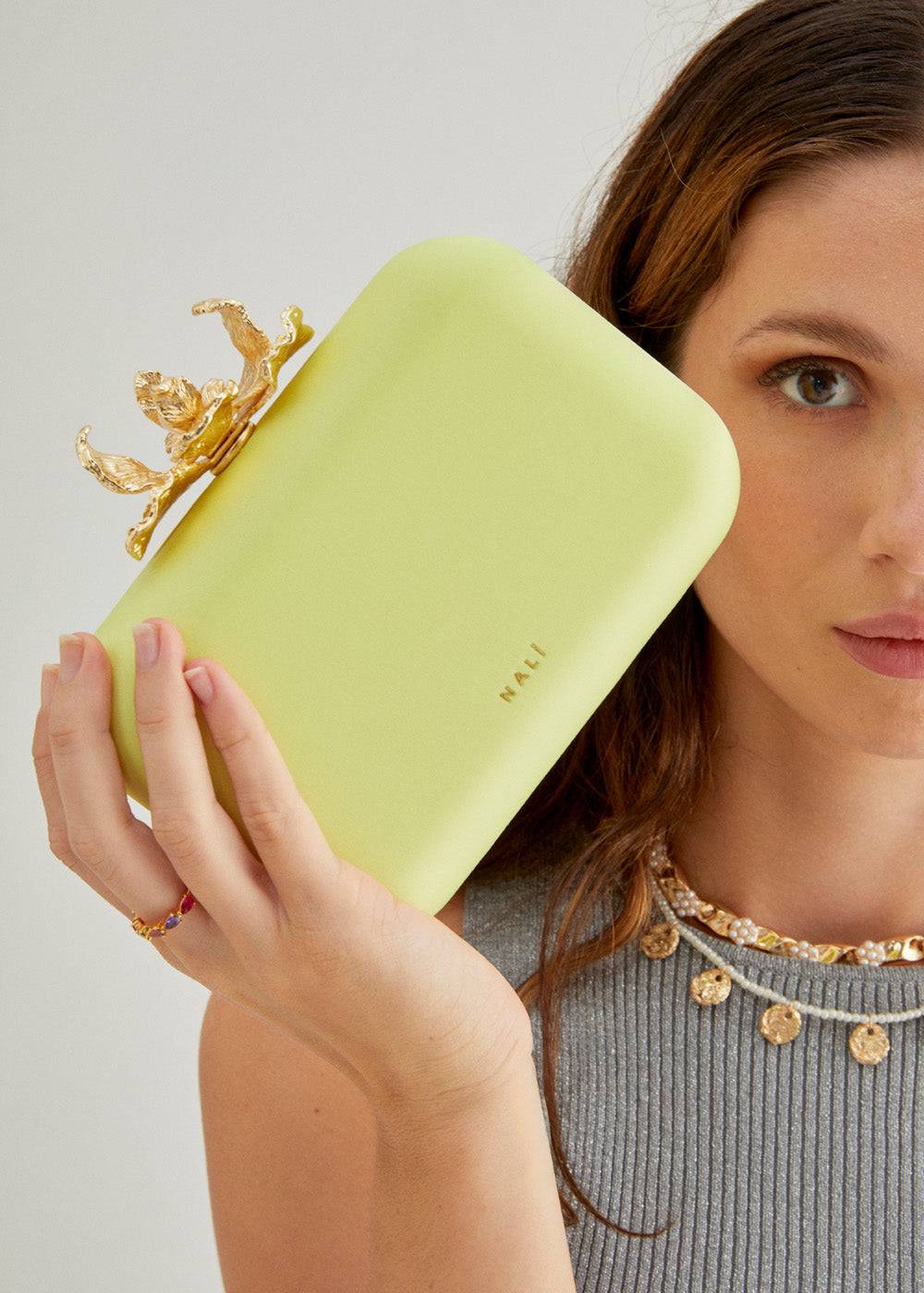 Nalí FIORE CLUTCH IN NYLON + COLORS Spedizione Gratuita