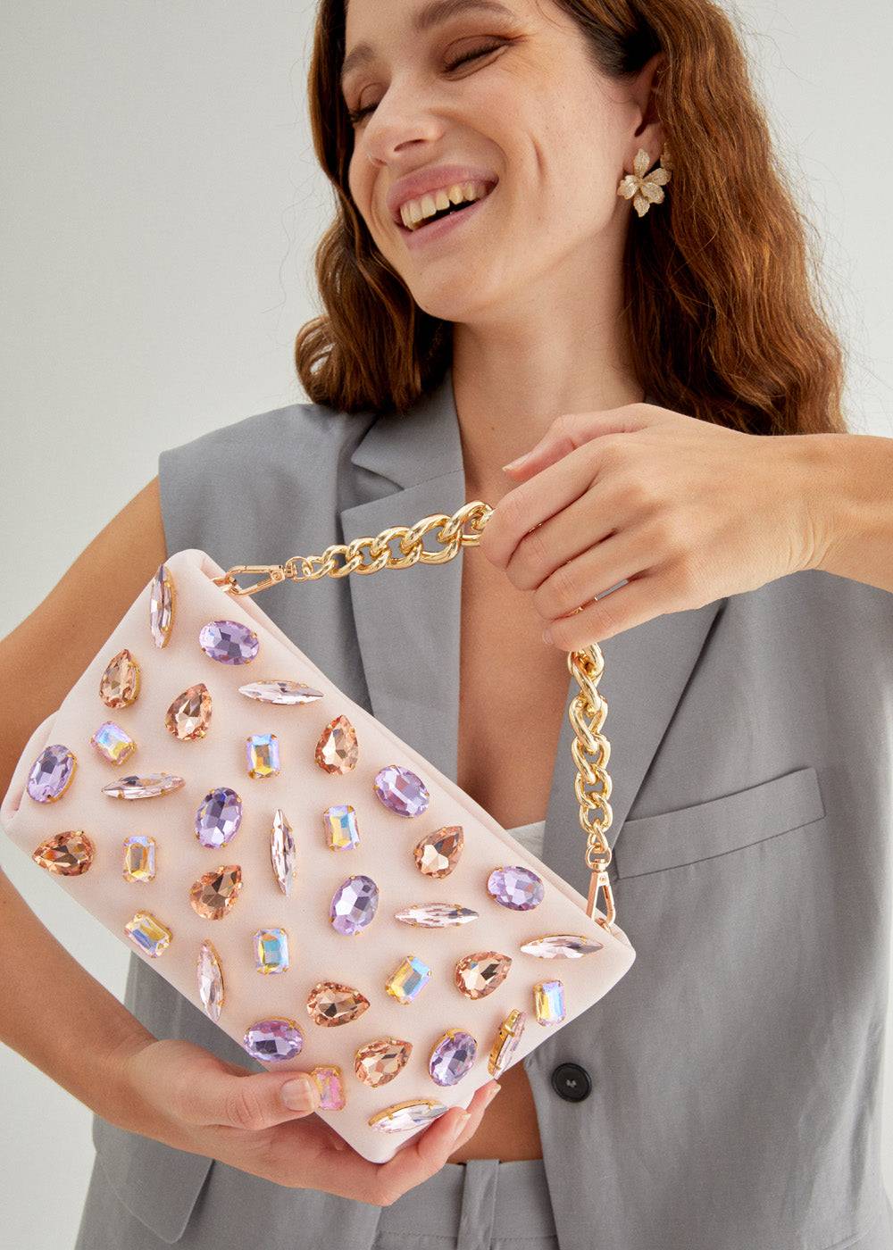 Nalí ANGIE BAG IN NEOPRENE W/ STONES + COLORS Qualità Garantita