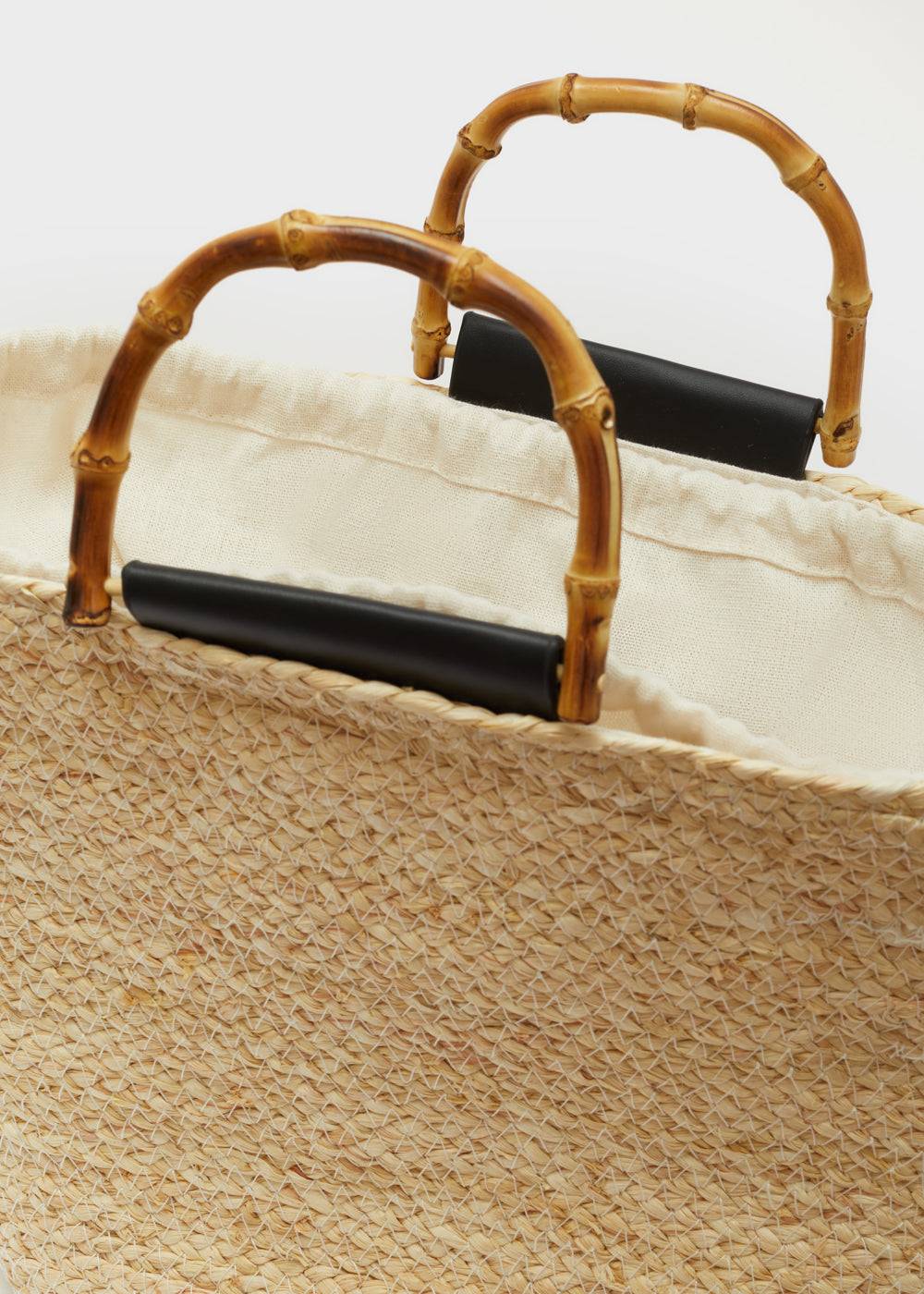 Nalí STRAW BASKET BAG WITH HANDLES Vendita Economica