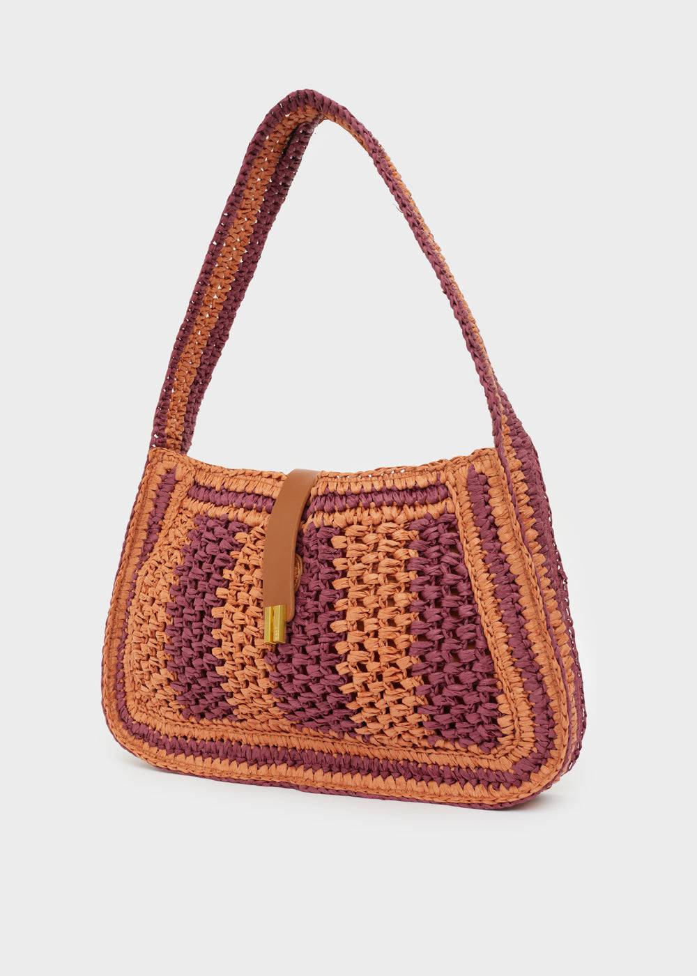 Nalí GIADA SHOULDER BAG ORANGE/BORDEAUX Saldi Di Fabbrica