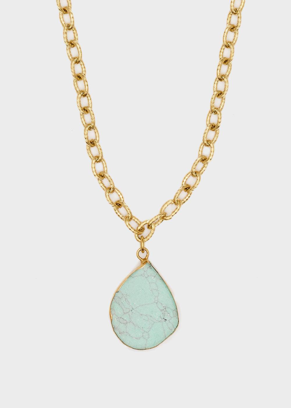 Nalí S.STEEL NECKLACE W/ L.BLUE NAT. STONE Vendite Flash
