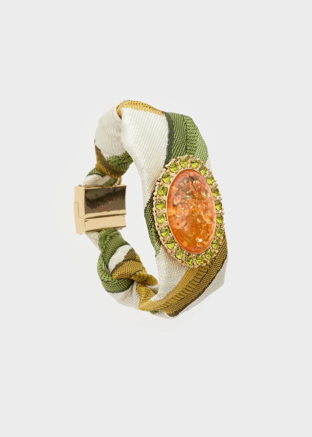 Nalí FABRIC BRACELET W/ ORANGE OVAL ELEMENT In Saldo