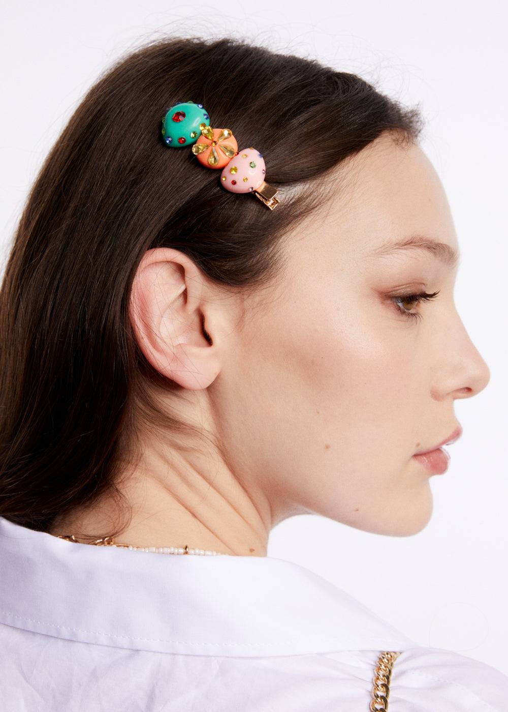 Nalí MULTICOLOR RESIN HAIR BARRETTE Nuova