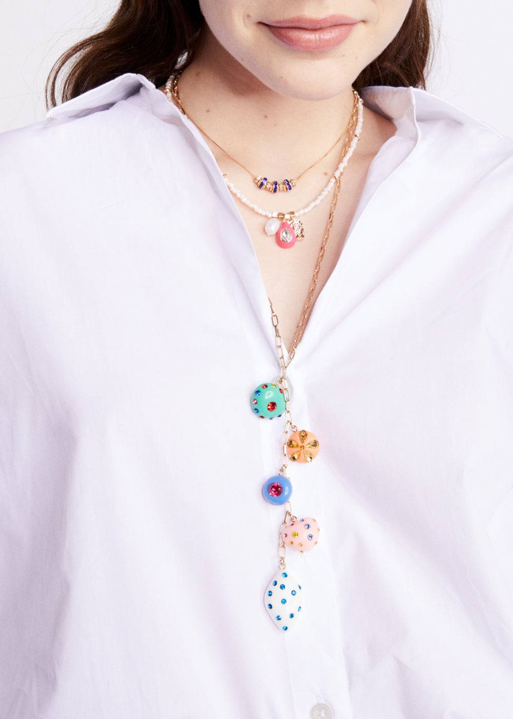 Nalí LONG NECKLACE W/ RESIN MULTICOLOR ELEMENTS Moda