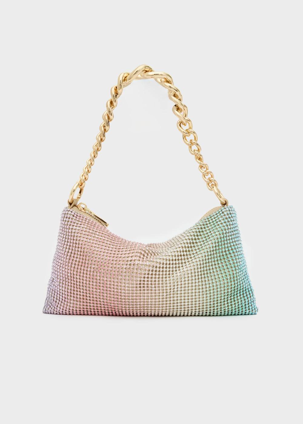Nalí RAINBOW SHOULDER BAG W/ STONES + COLORS Nuovo