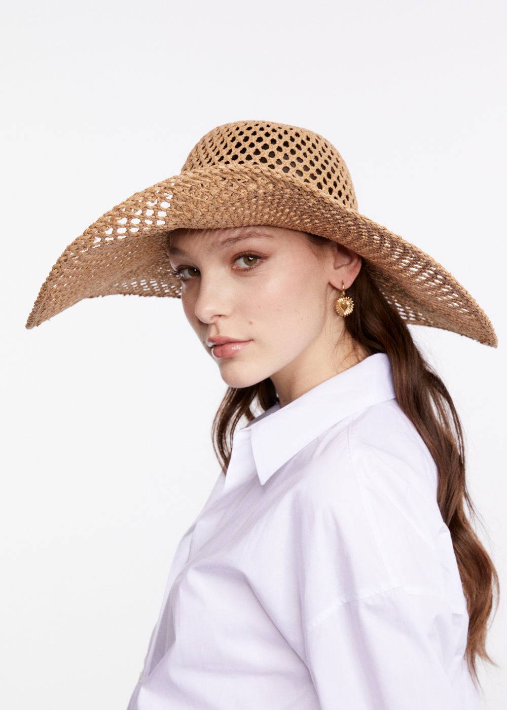 Nalí WIDE HAT IN RAFFIA BEIGE Promozione